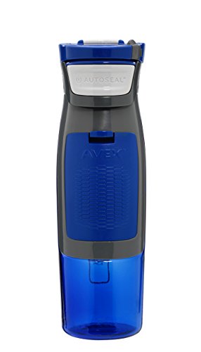 AVEX Kangaroo Autoseal Water Bottle with Storage, 24oz, Blue