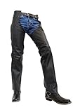  Unbekannt Chaps - Herren Lederhose/Chaps aus echtem Büffel Leder in schwarz (Schwarz, XL)