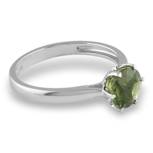 Starborn Sterling Silver Classic Style Faceted Moldavite Ring3