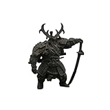 La estatua general de samurai japonés shogunate de latón es una gran decoración para el hogar para mesa de café de sala de estar, estantería de escritorio o chimenea, sala de colección, habitación de los niños, oficina, tienda, juego de té, coche, entrada de Feng Shui, mesa de arena, micropaisaje bonsái, estudio, pisapapeles de biblioteca.
