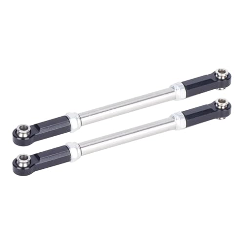 Rc Special Connecting Rod for Traxxas for Slash 4x4 4WD 2pcs Aluminum & Stainless Steel Steering Links Rod Rc Car Parts and Accessories Upgrades Replacement and Use(Black)