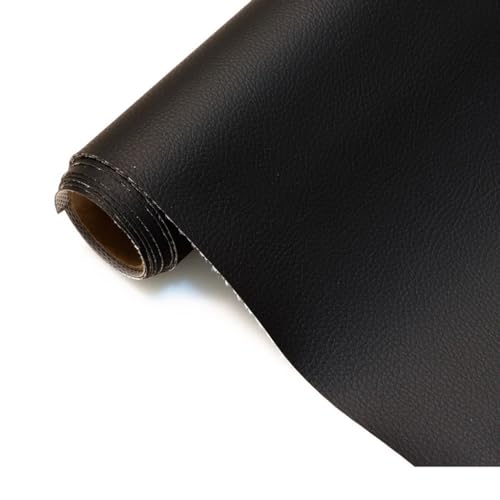 Tissu simili cuir souple noir cassis 1.6x10m pour la rénovation de canapés