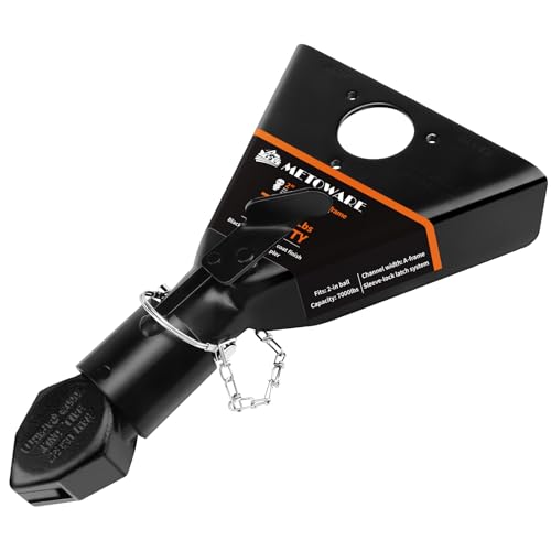 METOWARE 2 A-Frame Trailer Coupler Fits 2-Inch Hitch Ball Capacity 7000LBS Black