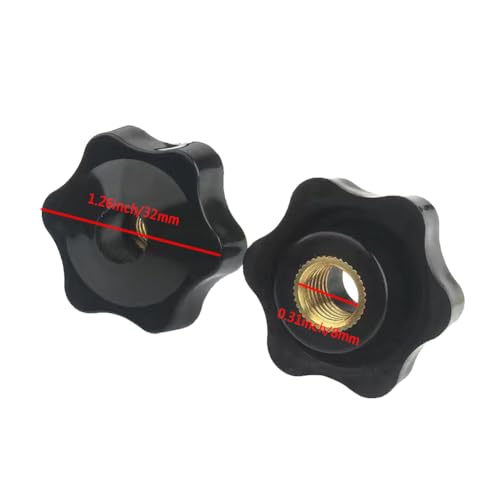 Sterngriffmutter M8, Innengewinde Klemmknopf, Rändelmutter, M8 Klemmmutter, Sternkopf Klemmknopf, Rändelknopf, Rändelgriffmuttern für mechanische, Industrie, Möbel, Elektronische Ausrüstung, 6 Pack