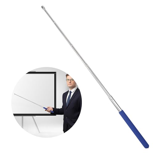 Retractable Teacher Pointer 𝟑𝟗.𝟓'', Pointer Stick with 𝗦𝘁𝘆𝗹𝘂𝘀 Smooth Sensitive Tablet Pen Stylus Pen, Teacher Coach Presenter Pointer Blue