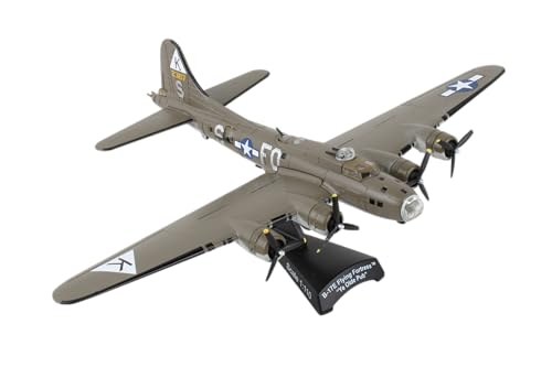 Postage Stamp B-17F Flying Fortress 1/155 Ye Olde Pub Airplane Model Highly Detailed Die-Cast Collectible with Display Stand for Adult Collectors Ages 14+