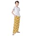 Yuiboo Elastic Clothes Cat Heart Yellow Outfits Lounge Pajama Pants Indoor with Pockets 9-10Y