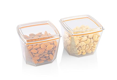 Image of Xiran Airtight Containers for Kitchen Storage Set, Kitchen Containers Set, Kitchen Organizer Storage Set, Kitchen Accessories Items, Pantry Organization and Kitchen Storage (550Ml Orange, Set of 12)