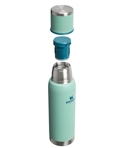 Image of Stanley Adventure-To-Go Vacuum Bottle 1.1 qt | Wide Mouth with Leakproof Cup Lid | Keep Drinks Hot or Cold | Packable for Travel | Insulated Stainless Steel Thermal Bottle | BPA-Free | Spring Green