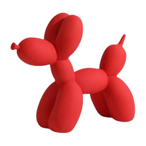 YOYUMI Statue Chien Ballon Sculpture Deco, pour la décoration du Salon et de la Chambre, Matériel de résine (Rouge 8,7 inches)