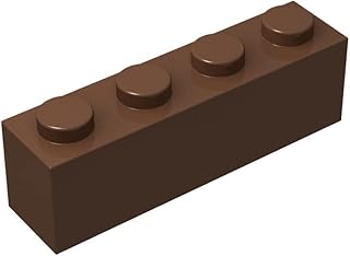 Classic Brick Block Bulk, Brown Bricks 1x4, Building Bricks Flat 100 Piece, Compatible with Lego Parts and Pieces: 1x4 Brown Bricks(Color:Brown)