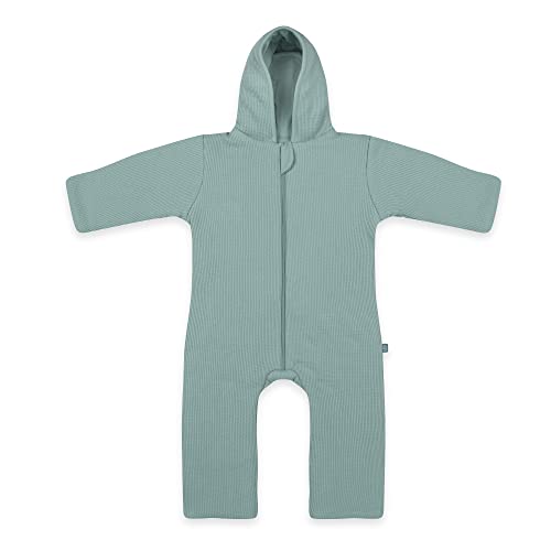 emma & noah Premium Baby Overall mit Kapuze, flauschig weich & Atmungsaktiv, Bio-Baumwolle, OEKO-TEXT Zertifiziert (Essential Mint, 86/92)