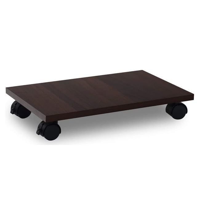 UniArt Wooden CPU Stand for Desk with Wheels (Brown, 15.8 x 9.3 Inches, 2 Lockable Wheels)-image-35