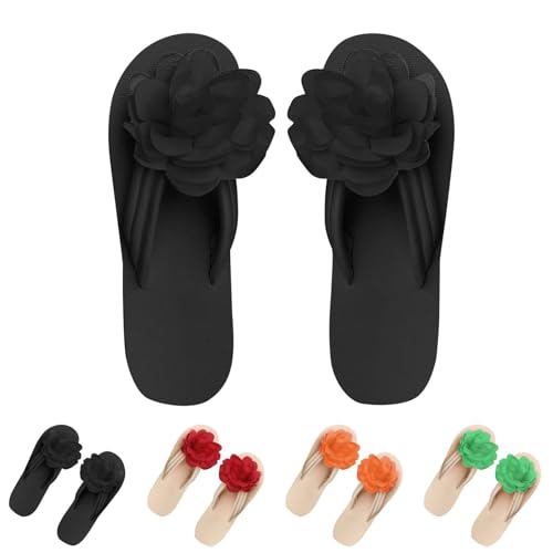 Generisch Chanclas de baño para mujer 41 antideslizantes, separadores de dedos para mujer, color negro, zapatos de verano, punta redonda, cómodas, zapatillas ligeras, informales, zapatillas de baño