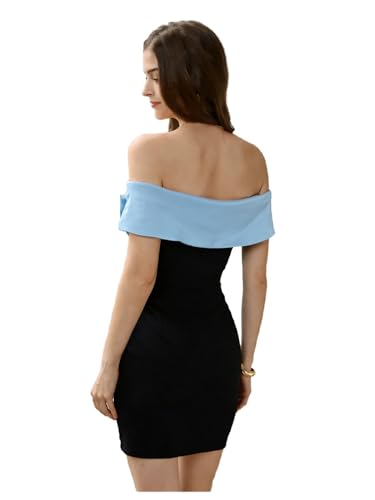 Image of Floerns Women's Off Shoulder Short Sleeve Mini Dress Bow Front Bodycon Dresses