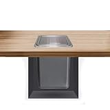 YOJIA 2.6 Gallon / 10L Square Silver Trash Chute, Countertop Embedded Trash Can with Lid, Drop-in Trash Can, Built-in Waste Basket, for Restaurant Home Hotel Kitchen.