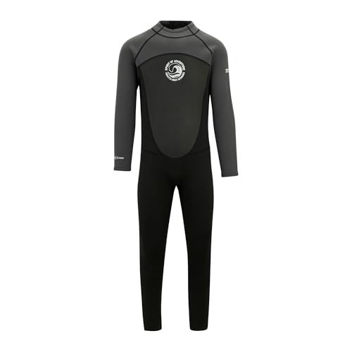 Regatta Mens Shorty Wetsuit II Outdoor Lifestyle Swimwear Traje de baño de una Sola Pieza, Negro/Gris, M/L para Hombre