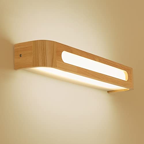 Lámparas de aplique frontal LED con acabado de madera para salón 4