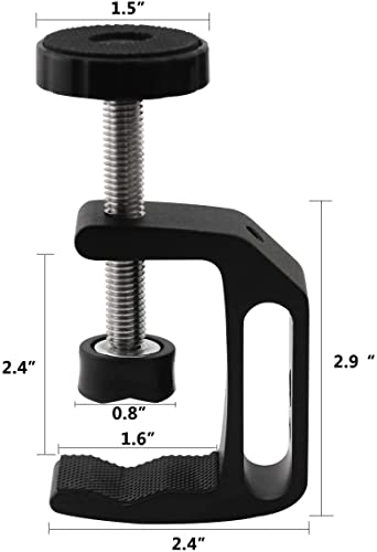Eyluck Universal C-Clamp, Heavy Duty Sturdy 1/4 And 3/8 Thread Hole For Desktop Mount Holder, Photo Studio Photography, Quick Release U Clip Holder(Black,2-Pack) #TOP1
