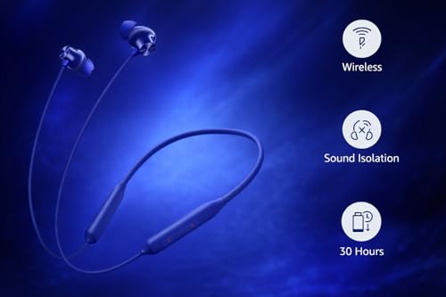 Image of Lynacz Original Wireless Z2 Neckband Compatible with OnePlus, BlackBerry, Samsung, Oppo Z2 Neckband Earphones with Magnetic Tips, Classic Fit (Blue) PO342