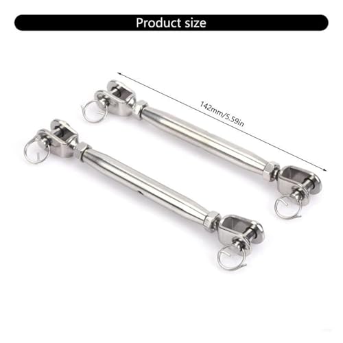 Tensor Quijada Acero Inoxidable M6 de 5 Piezas para Tensionar Cuerda o Cable, Diseño Resistente y a Prueba de Clima miniatura 2
