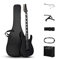 H-S-H PICKUPS & 5-WAY SWITCH: Bonnlo electric guitar features humbucker-single-humbucker pickups with a 5-way switch, 1x volume, and 1x tone control. Adapts to blues, rock, pop, and more, offering versatile sound adjustment for balanced clarity in an...