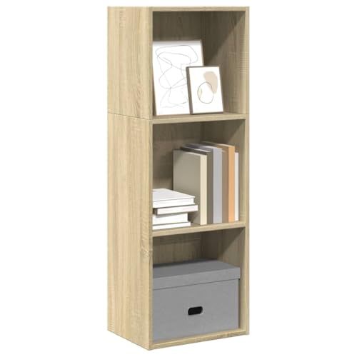 SooIarix Estantería de madera de roble Sonoma, 40 x 30 x 114 cm, con compartimentos abiertos, resistente a la humedad, para salón, dormitorio, oficina