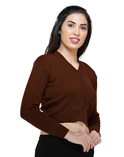 Image of Women Winter Wear V-Neck Full Sleeves Regular Fit Woollen Blouse
