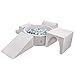 KiddyMoon Area di Gioco in Schiuma con Tondo Piscina di Palline (200 Palline) per Bambini, Grigioch:Perla/Grigio/Trasparente/Azzurro/Menta