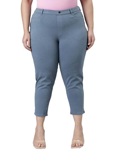 Image of GO COLORS Soft Cotton Blend Printed Jeggings Ankle Length for Women| Breathable, Mid Rise