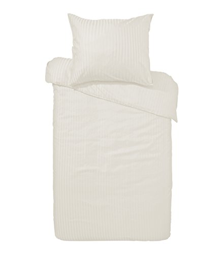 Heckett Lane Bettwäsche 100% Baumwolle Mako-Satin Uni Stripe...