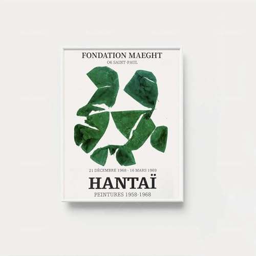 QSDTGHUIKP Póster de Simon Hantai Arte de pared verde abstracto Simon Hantai Lienzos Impresiones Pintura minimalista Cuadro moderno para decoración de pared del hogar 50x70cm Sin marco