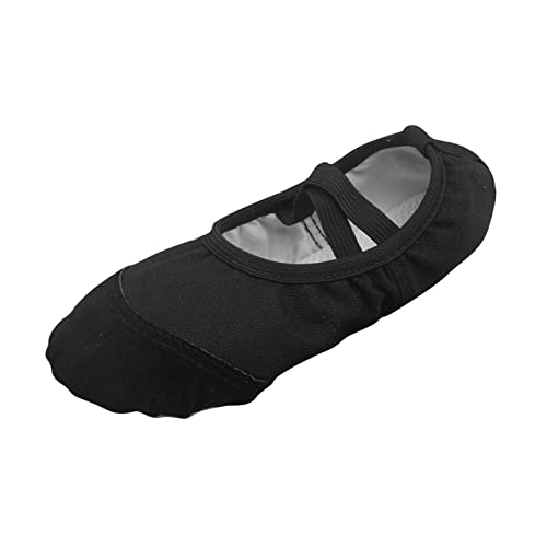Ballet Shoes for Girls Toddler Ballet Slippers Soft Leather Boys Dance Shoes Dance Shoe Canvas Split (Black, 3 Big Kids)