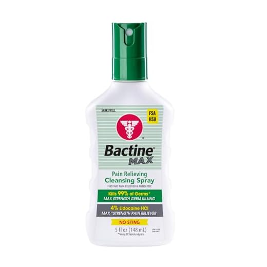 Bactine MAX Pain Relieving Antiseptic Spray with Lidocaine, First Aid Pain + Itch Relief, No-Sting, Kills 99% of Germs*, 5oz