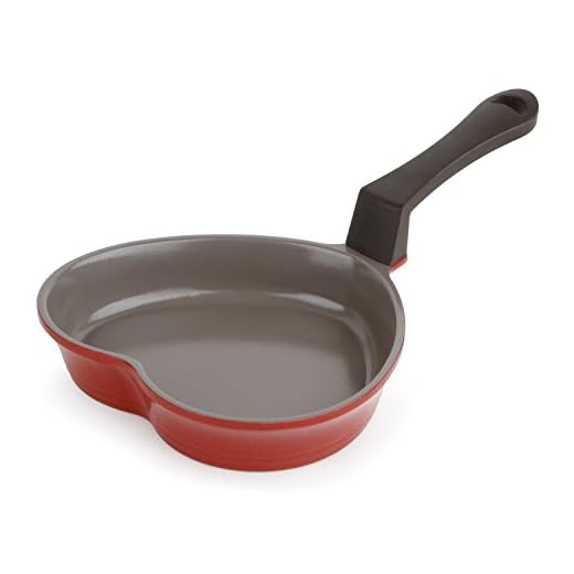 Neoflam 5.5'' Ceramic Nonstick Little Shaped, Frying Griddle Pan Shaper, Mini Pancake Waffle Maker with Heat Resistant Handle for Breakfast Scrambled Egg, Grilled Cheese, Red Heart (51102)