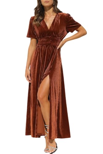 Image of Maxigerui Women's Velvet Maxi Dress Formal Dresses for Wedding Guest Dress