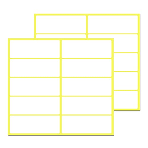 300 Pieces - White Sticky Labels to Write On Blank Stick On Adhesive Stickers for Labeling - 3.3 x 1