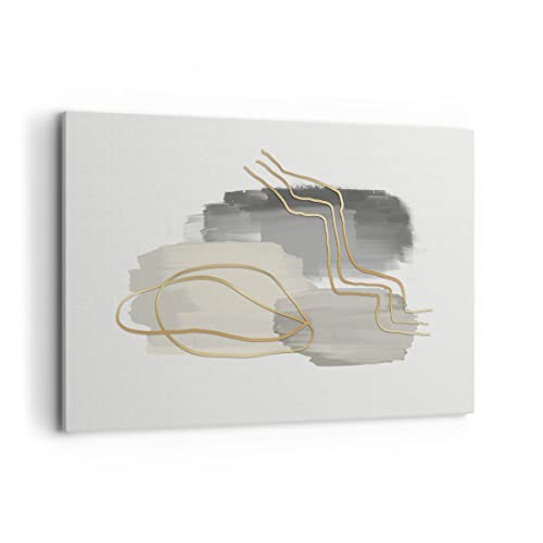 Déco cadre salon abstraction or 120x80cm pour sublimer votre séjour contemporain