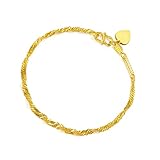 CHOW SANG SANG 999.9 24K Solid Gold Price-by-Weight 3.74g Gold Twisted Chain Bracelet for Women 09240B | 6.6 Inches, (17 CM)