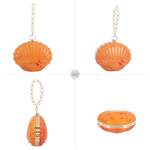 Image of Women Seashell Evening Bag Purse Mermaid Chain Strap Clutch Handbag Shoulder Bag | Seashell