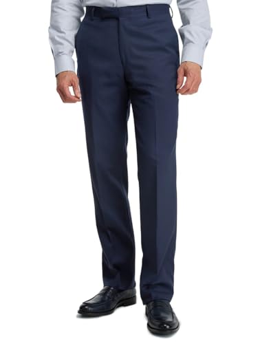 Image of Paul Fredrick Men's Classic Fit Wool Gabardine Flat Front Pants