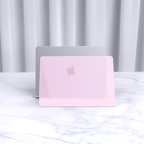 eleger Funda Compatible con MacBook Air 15 Pulgadas M4 A3241 M3 A3114 M2 A2941, lanzada en 2025 2024 2023, Carcasa rígida para Mac Book Air 15", Rosa Transparente