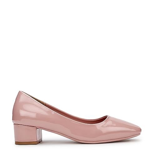 Image of Marc Loire Women Square Toe Solid Block Heel Pumps for Office, Party and Formal Wear