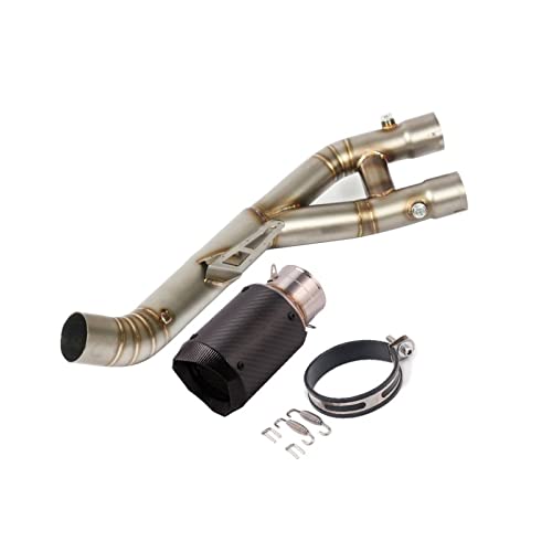 に適合する ヤマハ R1 YZF R1 2015-2020 オートバイエスケープ排気修正されたチタン合金ミドルリンクパイプ炭素繊維マフラースリップオン(9)