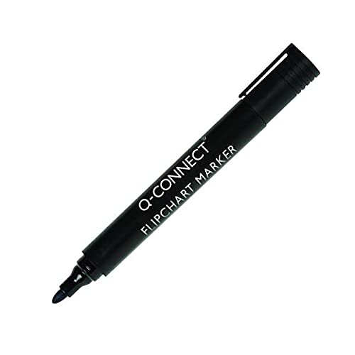 Q-Connect Black Flipchart Marker Pens Bullet Tip [Pack of 10]