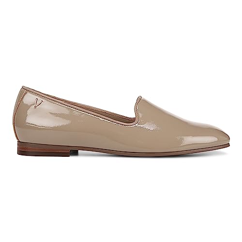 Image of Vionic Womens North Willa Comfort Flats- Supportive Walking Shoes for Heel Pain, Plantar Fasciitis with an Arch Support Taupe Pat Leather 8 Wide