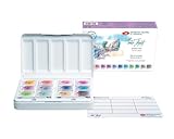 White Nights Professional Watercolor Set 12 Full Pans (2.5ml) of Pastel Colors, Extra Fine Artist Grade Pigments, Vibrant & Lightfast, in Portable Durable Plastic Case by Nevskaya Palitra