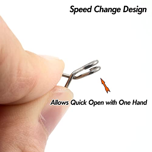 Dr.fish 20 Pack Fishing Speed Clips With Barrel Swivel, Quick Snaps Swivels Stainless Steel Clip Swivels Fishing Tackle Fishing Clips, Quick Change Lure Clips Fishing Snaps Freshwater 71Lb #TOP2