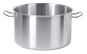 METRO Professional Fleischtopf, Edelstahl 18/10, Ø 36 cm, 22 L, Aluminium-Sandwichboden mit Induktionsboden, Topf, Kochtopf, Offenfest bis 240 °C, silber