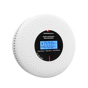 Hochwertiger Kohlenmonoxid- & Rauchwarnmelder mit Sprachalarm, 10 Jahre Batterie, Zertifiziert nach EN14604 & EN50291, inkl. Batterie, 1 Stück